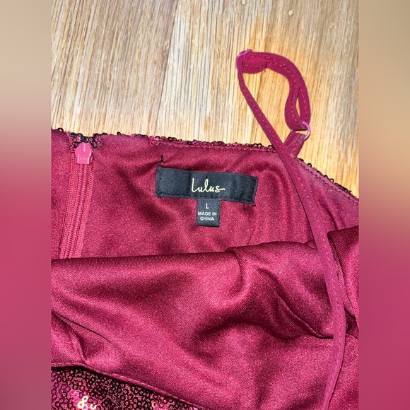 Lulus Maroon Sequined Dress - Picture 4 of 5